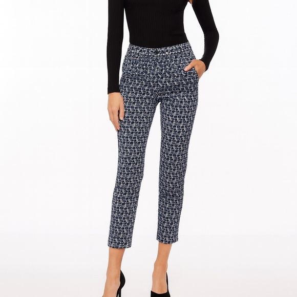 Banana Republic 00P | Avery Ankle Pants | Royal Blue Geometric Print - Picture 1 of 6